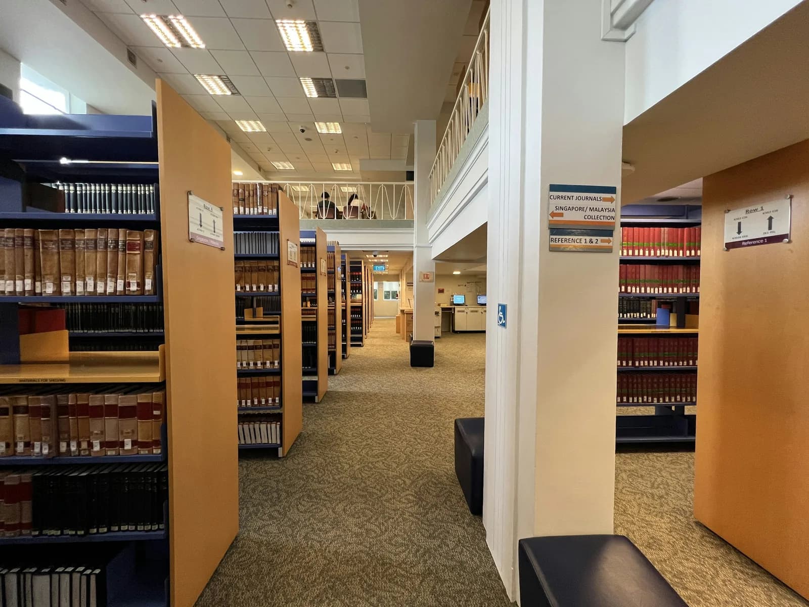 Library shelves filled with books.