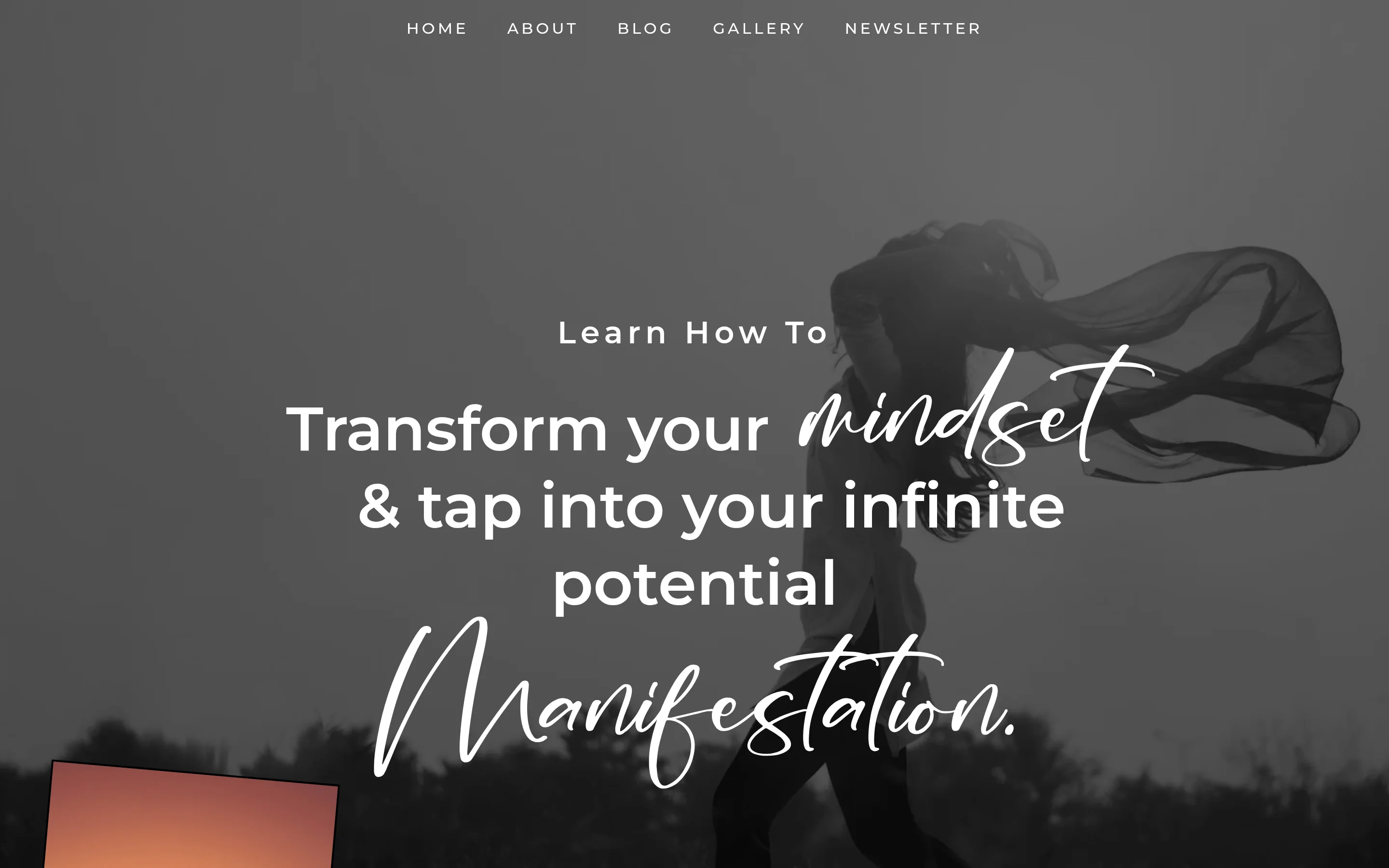Homepage of a life coach website